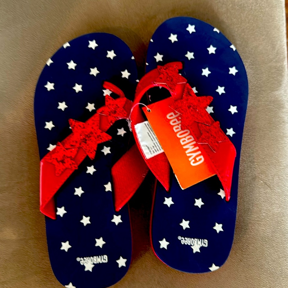 Gymboree patriotic flip flops